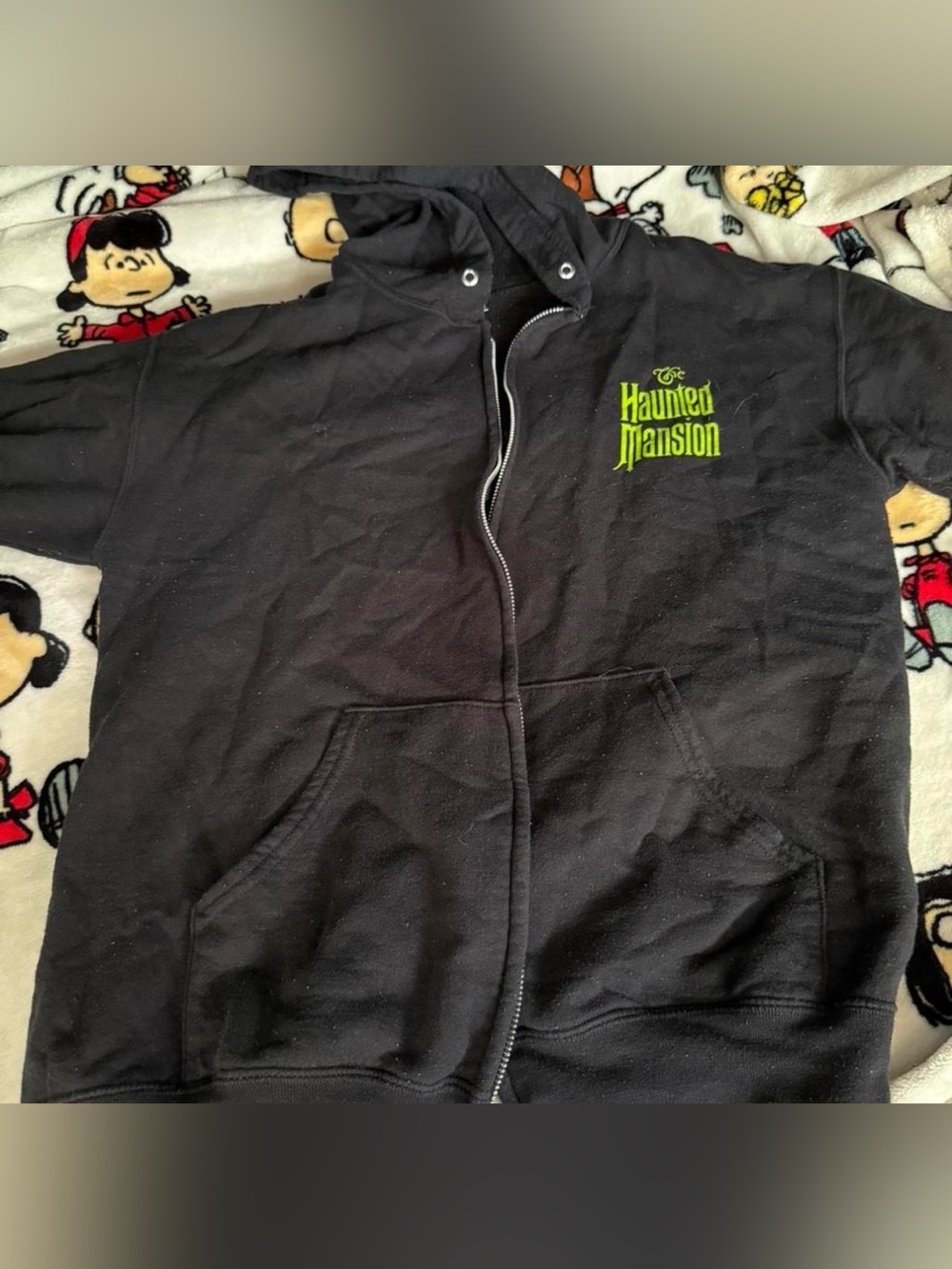 Disney Parks Haunted Mansion Zip Up Hoodie Black size Medium